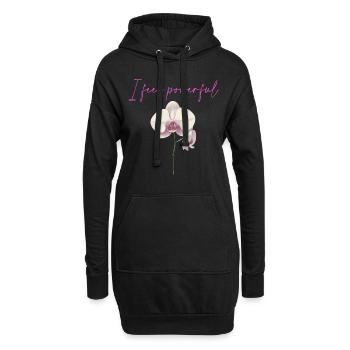 Flower - Hoodie-Kleid - Schwarz - Vorne