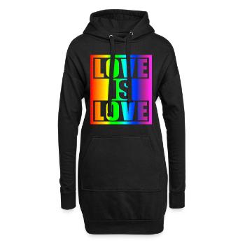 Love is love - Hoodie-Kleid - Schwarz - Vorne