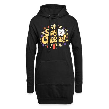 Humour Dentaire Rétro Femme Dentiste - Sweat-shirt à capuche long Femme - noir - Devant