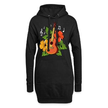 Ukulele Hawaii - Hoodie Dress - black - Front