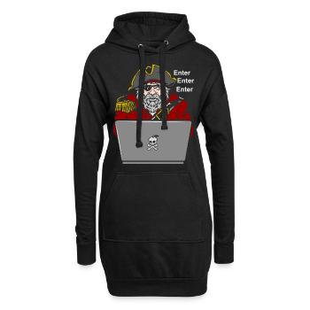 Pirat Notebook Enter - Hoodie-Kleid - Schwarz - Vorne