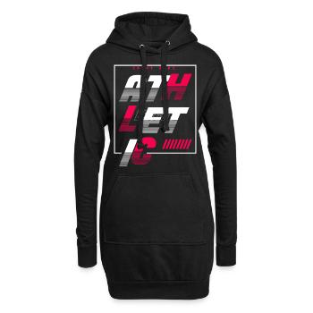 Athletic Sport Urban Streetstyle - Hoodie-Kleid - Schwarz - Vorne