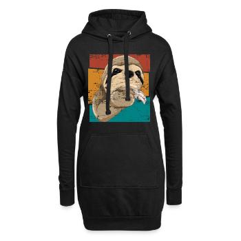 Zoo Tier Geschenk Faultier - Hoodie-Kleid - Schwarz - Vorne