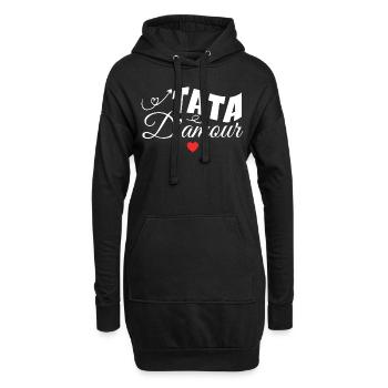 Tata D'amour - Sweat-shirt à capuche long Femme - noir - Devant