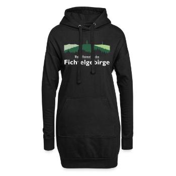 Heimat Fichtelgebirge Schneeberg Ochsenkopf - Hoodie-Kleid - Schwarz - Vorne
