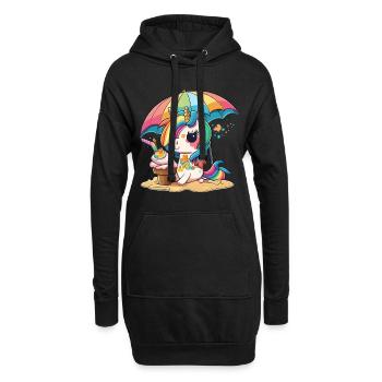 Einhorn-Feenstaub - Lassen Sie sich verzaubern. - Hoodie-Kleid - Schwarz - Vorne