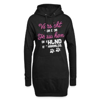 Hundebesitzerin Hundeliebhaberin Hündin Hund - Hoodie-Kleid - Schwarz - Vorne
