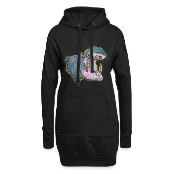 Nilpferd - Hoodie-Kleid - Schwarz - Vorne