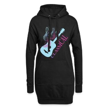 Musique de guitare classique - Sweat-shirt à capuche long Femme - noir - Devant