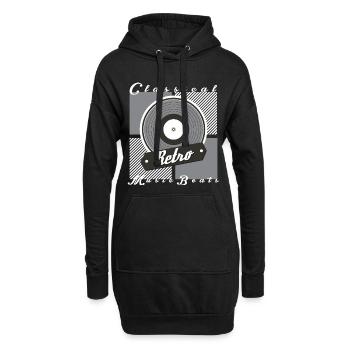 Retro Musik - Hoodie-Kleid - Schwarz - Vorne