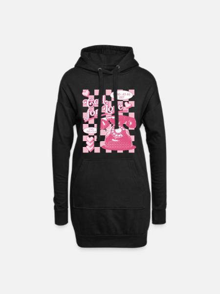 Call for Love Hotline Ästhetik - Hoodie-Kleid - Schwarz