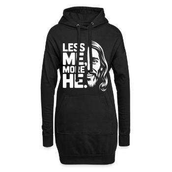Less Me More He Christian Faith - Hoodie Dress - black - Front