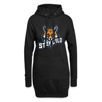 STAY WILD – Natur & Abenteuer Motiv - Hoodie-Kleid - Schwarz - Vorne