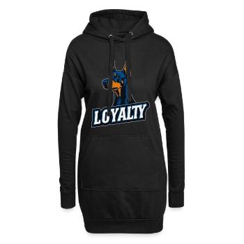 Dobermann – Symbol der Loyalität | LOYALTY - Hoodie-Kleid - Schwarz - Vorne