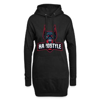 Tête de doberman – HARDSTYLE - Sweat-shirt à capuche long Femme - noir - Devant