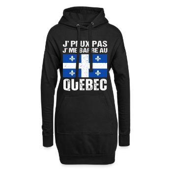 Je Peux Pas J' Me Barre Au Québec Cadeau Québécois - Sweat-shirt à capuche long Femme - noir - Devant