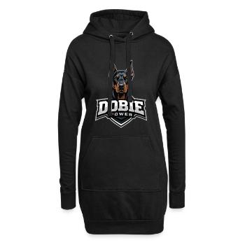 Dobie Power Doberman Motif - Sweat-shirt à capuche long Femme - noir - Devant