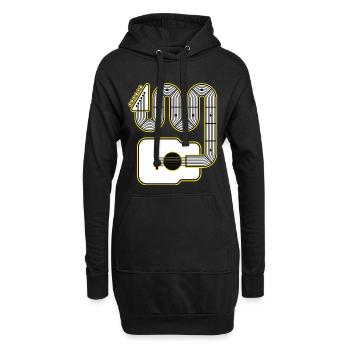 Guitare géométrique - Sweat-shirt à capuche long Femme - noir - Devant