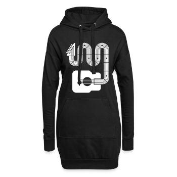 Guitare acoustique abstraite - Sweat-shirt à capuche long Femme - noir - Devant