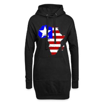 Liberia_Flagge_Afrika_used - Sweat-shirt à capuche long Femme - noir - Devant