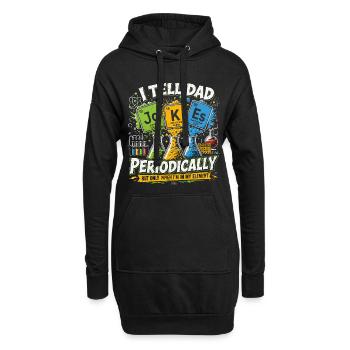 Ich erzähle Daddad-Witze ab und zu | Humorwissenschaft - Hoodie-Kleid - Schwarz - Vorne