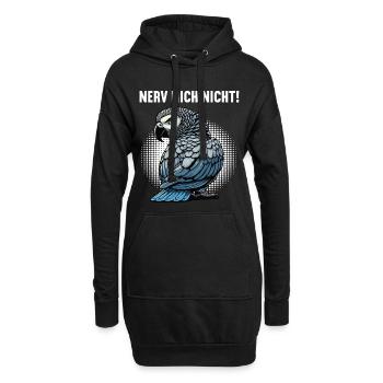 Nerv Mich Nicht Graupapagei Graupapageie Papagei - Hoodie-Kleid - Schwarz - Vorne