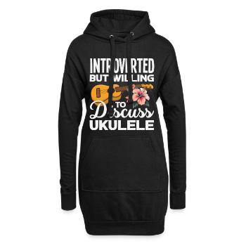 Lustiges Ukulele Designs Und Sprüche - Hoodie-Kleid - Schwarz - Vorne