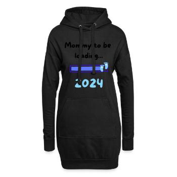 Maman chargement 2024 Garçon - Sweat-shirt à capuche long Femme - noir - Devant
