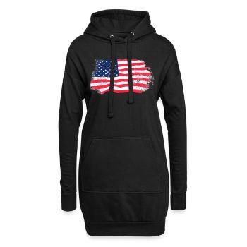 USA Flag - Vintage Look - Sweat-shirt à capuche long Femme - noir - Devant