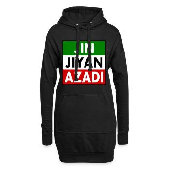 jin jiyan azadi - Sweat-shirt à capuche long Femme - noir - Devant