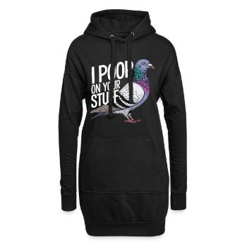 Pigeon Pigeons Animal Oiseau - Sweat-shirt à capuche long Femme - noir - Devant