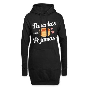Pancakes Frühstück Essen Pancake - Hoodie-Kleid - Schwarz - Vorne