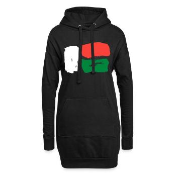Madagaskar Flagge - Pinsel Striche - Hoodie-Kleid - Schwarz - Vorne