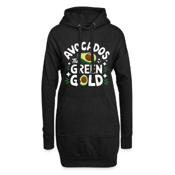 Avocado Essen Guacamole Vegan - Hoodie-Kleid - Schwarz - Vorne
