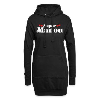 Maman Surnom Super Manou - Sweat-shirt à capuche long Femme - noir - Devant