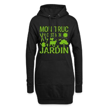 Mon Truc C'est Mon Jardin | Cadeau Jardinière - Sweat-shirt à capuche long Femme - noir - Devant