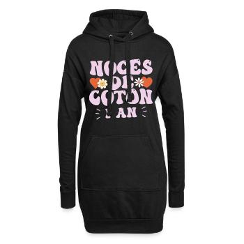 Noces de Coton - Sweat-shirt à capuche long Femme - noir - Devant