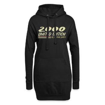 2000 Geburtstag Geschenkidee 2000 - Hoodie-Kleid - Schwarz - Vorne