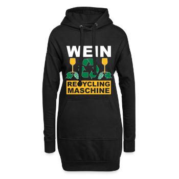 Wein - Hoodie-Kleid - Schwarz - Vorne