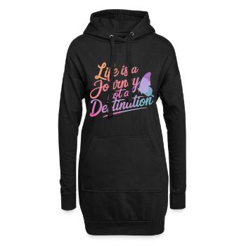 Schmetterling Monarchfalter Bunt Schmetterlinge - Hoodie-Kleid - Schwarz - Vorne