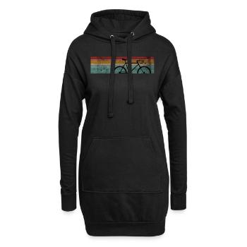 Fahrradfahren Fixie Vintage Radfahrer - Hoodie-Kleid - Schwarz - Vorne