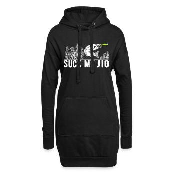 Hecht Lustiger Spruch Suck My Jig Raubfischangler - Hoodie-Kleid - Schwarz - Vorne