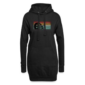 Fléchettes de fléchettes rétro - Sweat-shirt à capuche long Femme - noir - Devant