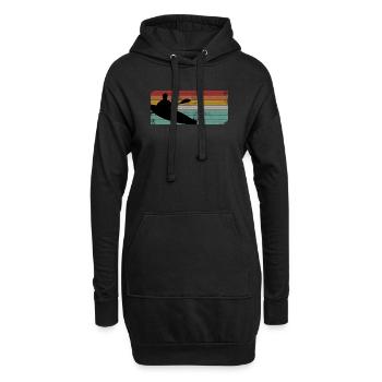 Kajakfahrer Kajak - Hoodie-Kleid - Schwarz - Vorne