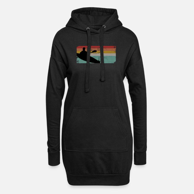 Kajakfahrer Kajak - Hoodie-Kleid - Schwarz