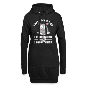 Lesen Leser - Hoodie-Kleid - Schwarz - Vorne