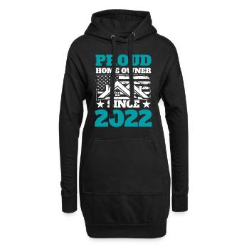 Construction de maison 2022 Déménagement du propriétaire - Sweat-shirt à capuche long Femme - noir - Devant