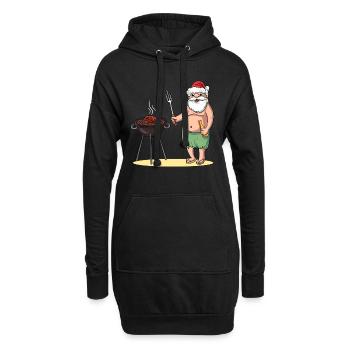 BBQ Weihnachtsmann Grill Christmas in July - Hoodie-Kleid - Schwarz - Vorne