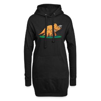 Dinosaurier Triceratops Lustiger Dino - Hoodie-Kleid - Schwarz - Vorne