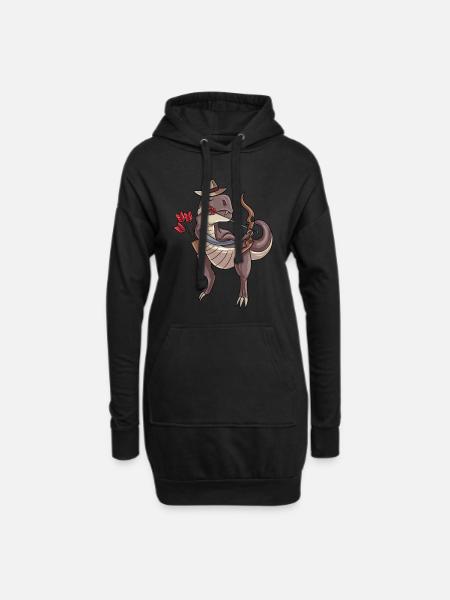 Tir à l’arc Dinosaures - Sweat-shirt à capuche long Femme - noir